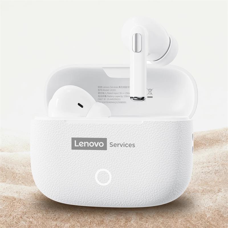 NUOVI Auricolari Bluetooth 6.0 Wireless Lenovo LE221 Auricolari TWS con Riduzione del Rumore ENC Lunga Durata della Batteria 24 Ore Cuffie per Microfono