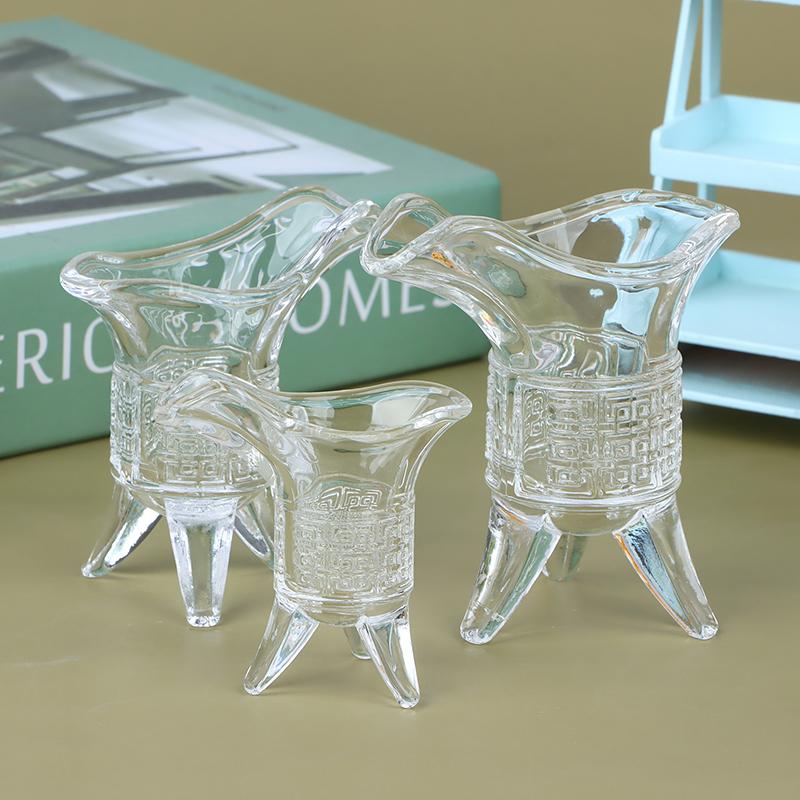 1Pc Jue Cup Imperial Cup Glass White Wine Cup Chinese Antique Small Wine Cup