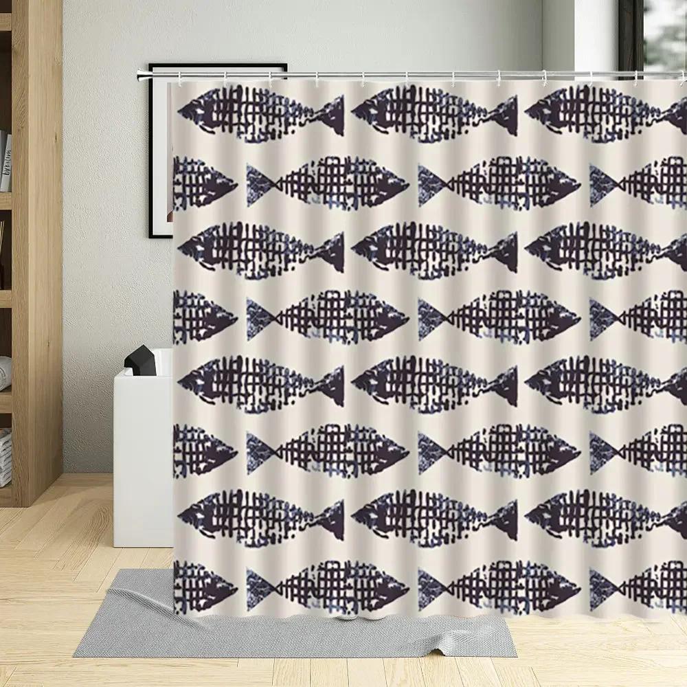 3D Shower Curtains Bathroom Waterproof Cartoon Lovely Fish Child Bathtub Decor Curtains Polyester Fabric Screen With Hooks