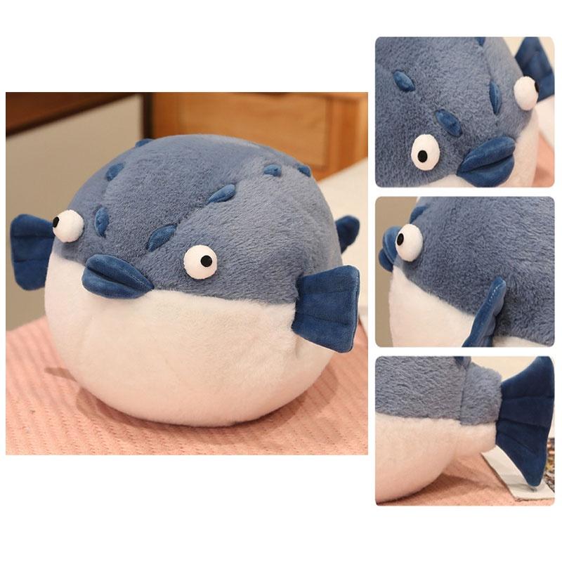 Round And Plump River Puffer Crocodile Plush Toy Sleep Pillow Stuffed Animal Doll