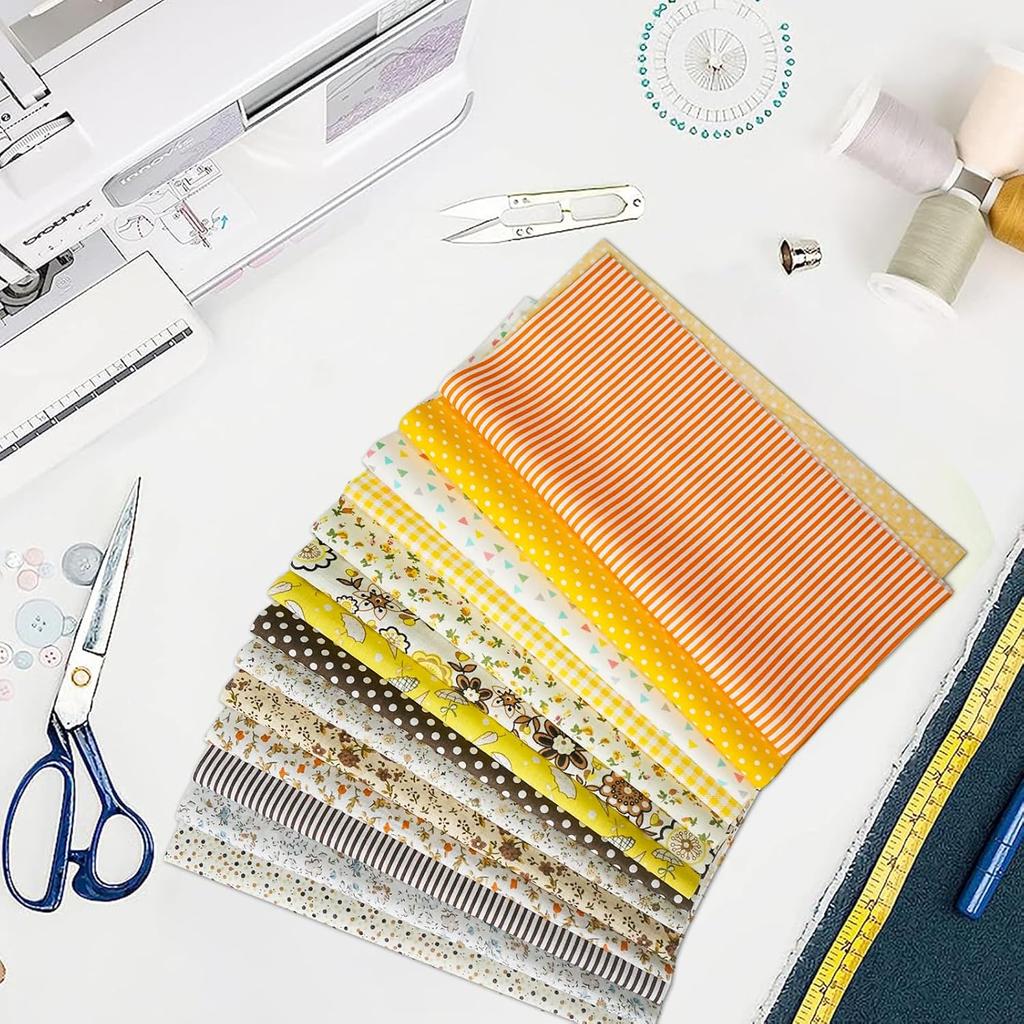 Misscrafts 56pcs Quilting Fabric 100% Cotton Craft Fabric Bundle 10x10 Inches Squares Fat Quarters Multicolored for Patchwork DIY Sewing Scrapbooking