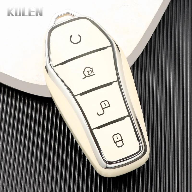 

New Tpu Car Remote Key Case Cover For Byd Qin Plusdmi Atto 3 Han Ev Dolphin 4 Buttons Protected Holder Keyless Fob Accessories