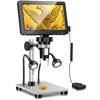 DM9 Digital Microscope with 7inch IPS Screen 1200x Coin Microscope Soldering Microscopios for Repairing With 10 LEDs