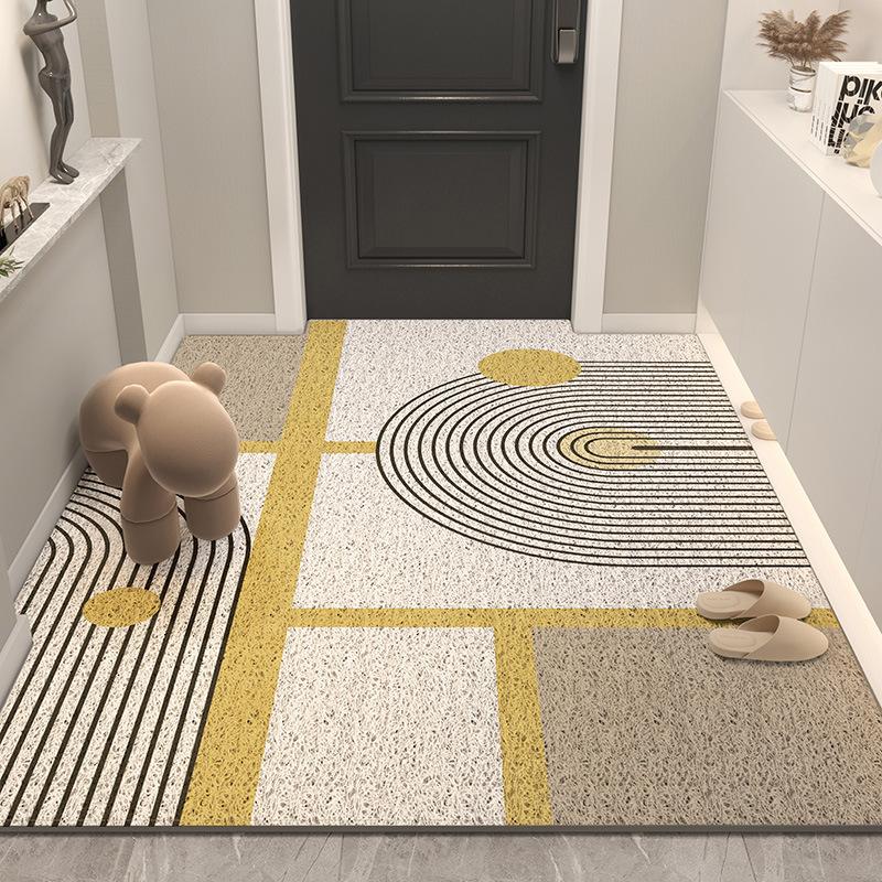 Wave Point Non-slip PVC Retro Entrance Doormat Floor Mats Silk Loop for Entryway Porch Hallway Home Decor Dust Removal Carpet