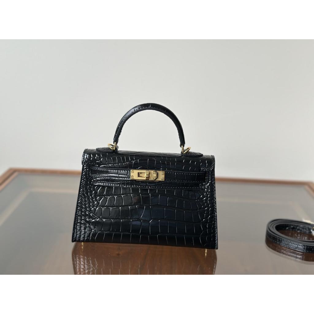 Kazilan 19cm crocodile pattern mini Kelli handbag fashion versatile shoulder messenger bag women's bag