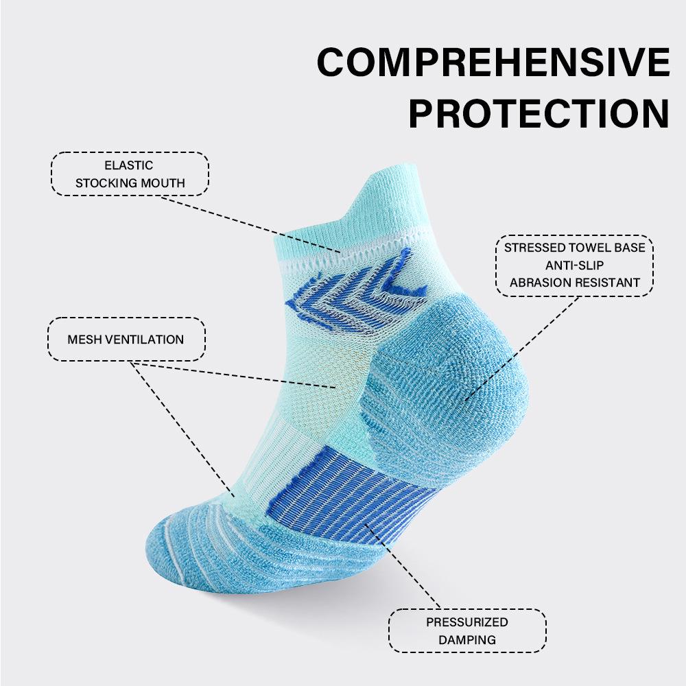 Unisex Sports Socks: Short, Terry Loop Bottom for Basketball, Running, Fitness, and Badminton.