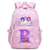 Animation Cartoon Letter Printing Trend Backpack Lightweight Large Capacity School Bag For Primary And Secondary School Students