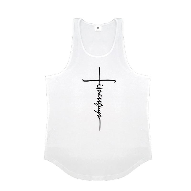 Do The Work Brand Fitness Culturism Sală de sport Antrenament sportiv Bărbați Respirabil Casual Bumbac pur Imprimat Decolteu O, Tank Top Plus Size