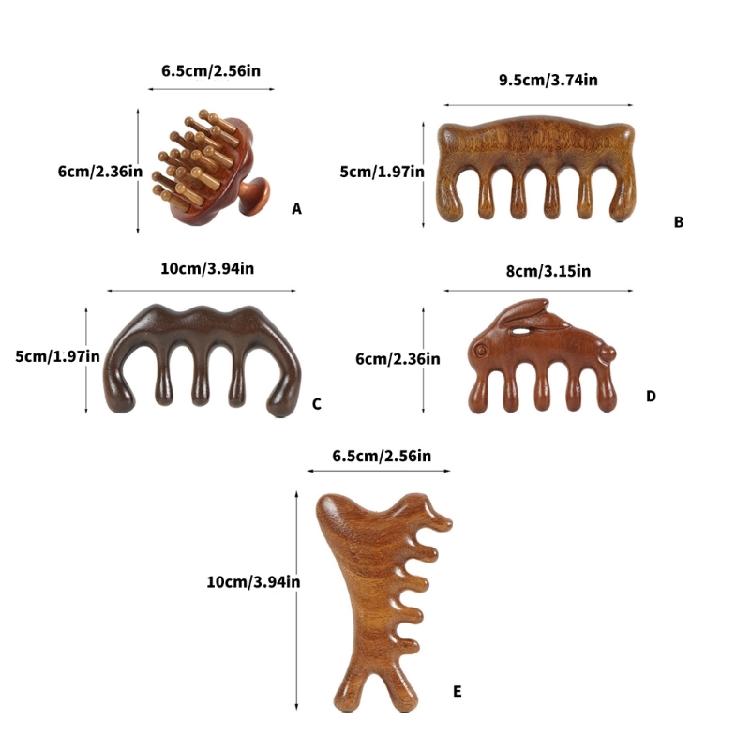 Carved Wood Scalp Massagers Comb For stress reliefs Improves Sleep Quality Multipurpose Guas Sha Head Neck Instrument