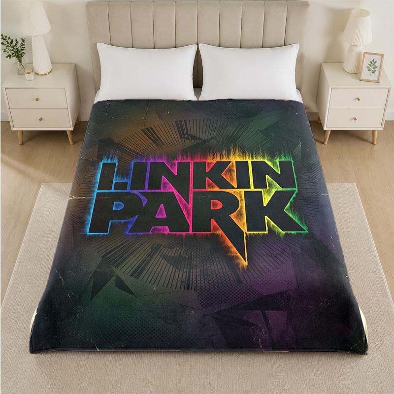 Linkin Park Druck Flanelldecke Gemütliche Leichte Plüschdecke für Bett Sofa Haushalt