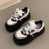 2025 school season new vibe style thick-soled heightening little white shoes spring versatile campus style women's shoes round head board shoes