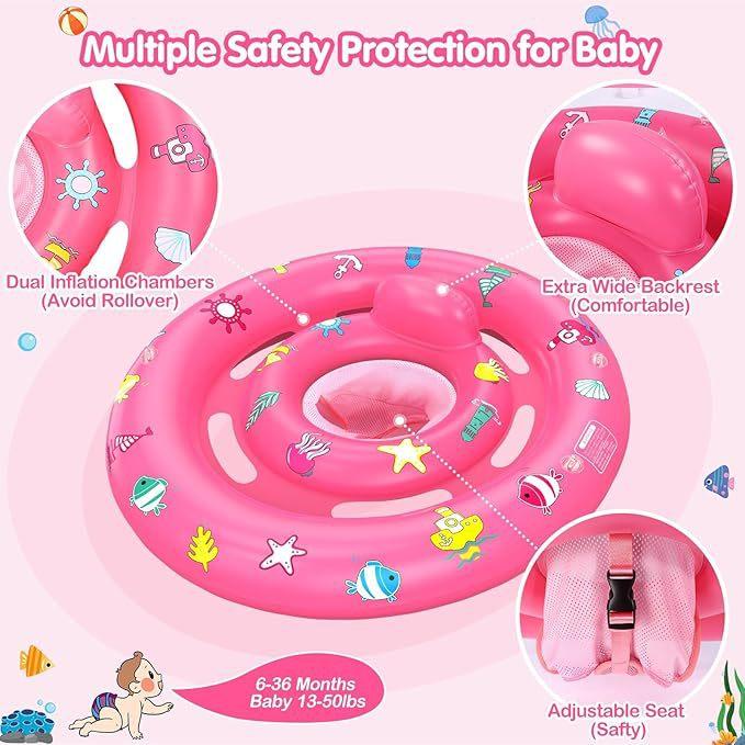 Children's Swimming Ring Awning Baby Seat With Toy Table Pants Circle Octopus Round Seat