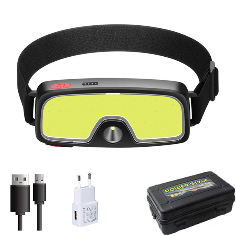 Strong Light High Brightness COB Headlight USB Rechargeable Headlamp Night Fishing Headtorch Light Outdoor Cycling Floodlights