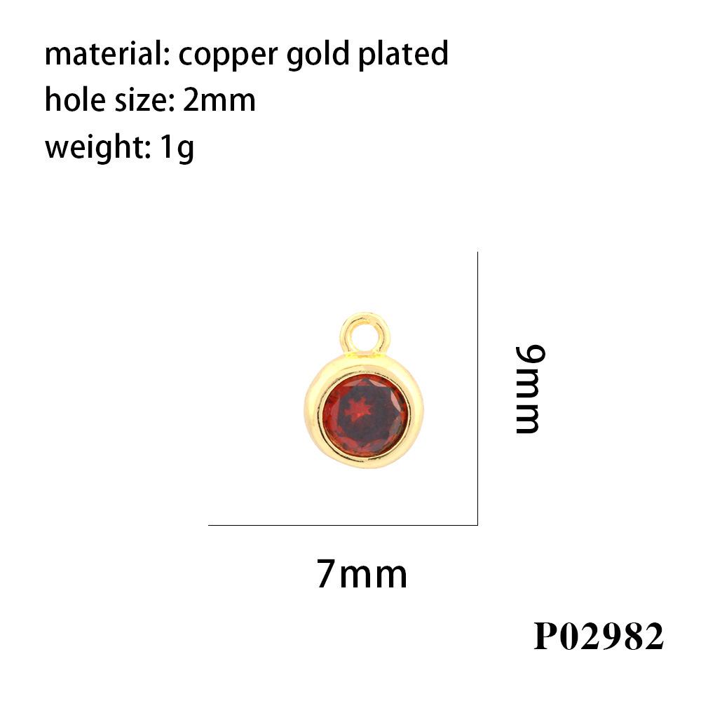 Colorful Zircon Round Birthstone Pendant for DIY Jewelry