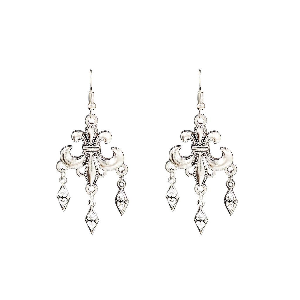 Bohemian Ethnic Wind Geometric Water Drop Earrings, Long Fringed Earrings For Retro Tourist Attractions