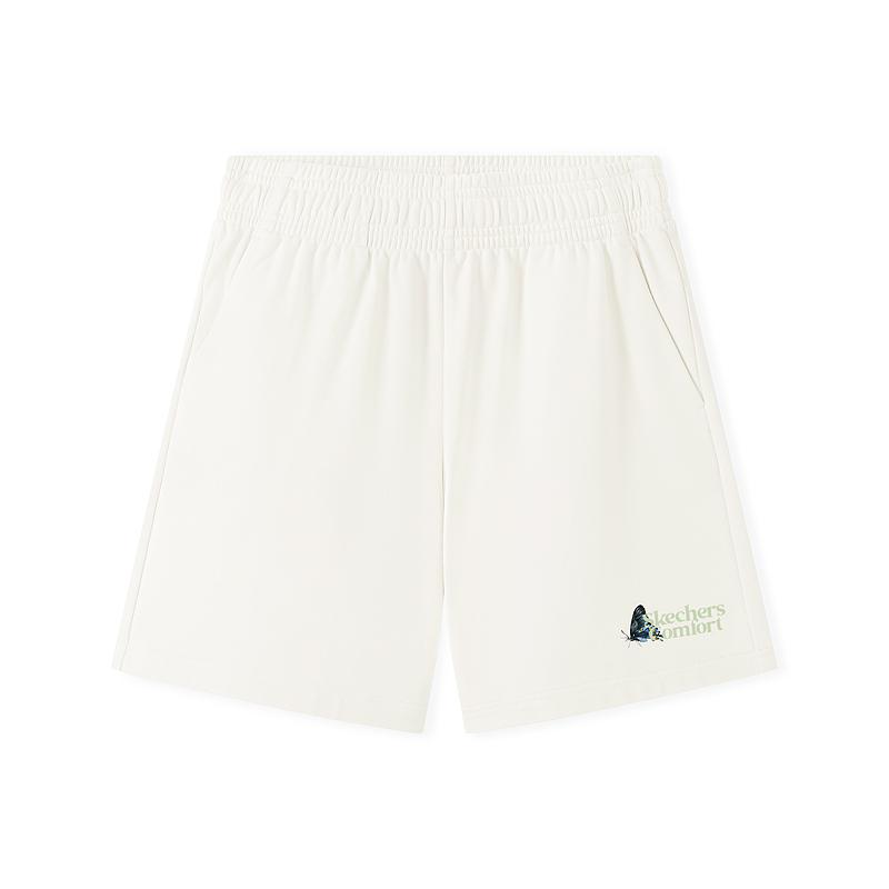 Skechers Fashion Versatile Sports Knitted Casual Shorts Women shorts Cotton-Candy-White L225W132-0074 S