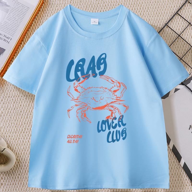 

Crab T Shirt Funny Food Tshirt Retro Graphic Tee Summer Seafood Short Sleeve Tshirt Unisex Women Cotton Short Sleeve Tops Tee 4XL