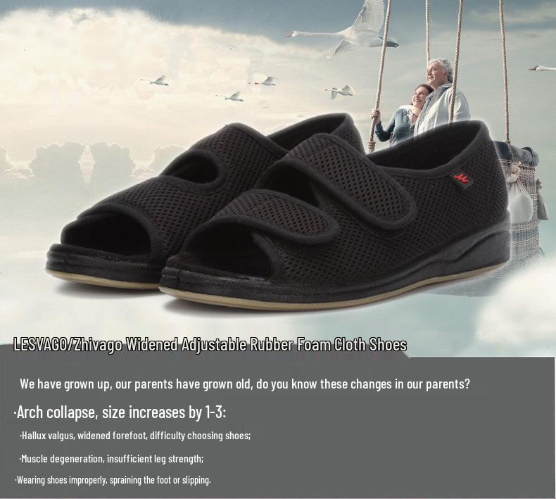 Nastavitelné extra široké boty pro střední věk a seniory: Ideální pro velké, oteklé, pooperační, vbočené palce a deformované nohy.