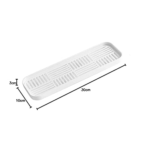 SwPotato ZYVAHEHP Kitchen Drainer Tray, White, Drainage Rack, Tray Drainer, Cup Holder Stand, 30 X 10 X 3 Cm