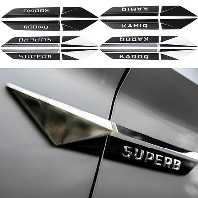 Cycr3 2 STÜCK 3D ABS Kodiaq Karoq Kamiq Superb Emblem Auto Kotflügel Seitenflügel Abzeichen Aufkleber Dekoration Auto Modifikation Zubehör Für