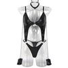 Erotic Halter Chain Lingerie Sexy Lingerie Bodysuit Latex Leather Body Sexy Underwear Bandage Backless Bodysuit Bra Teddies
