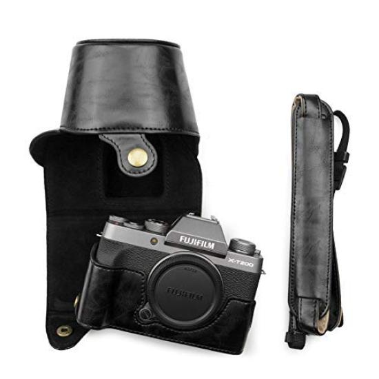

KINOKOO Fujifilm FUJIFILM XT200 X-T200 Camera case Camera back 15-45mm Lens compatible can be replaced with PU leather lightweight tripod hole with