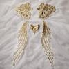 1 Set Gold Silver Sequin Lace Fabric Patch Organza Trim Embroidered Tassel Sequins Wing Patch Elegant Sequined Patch