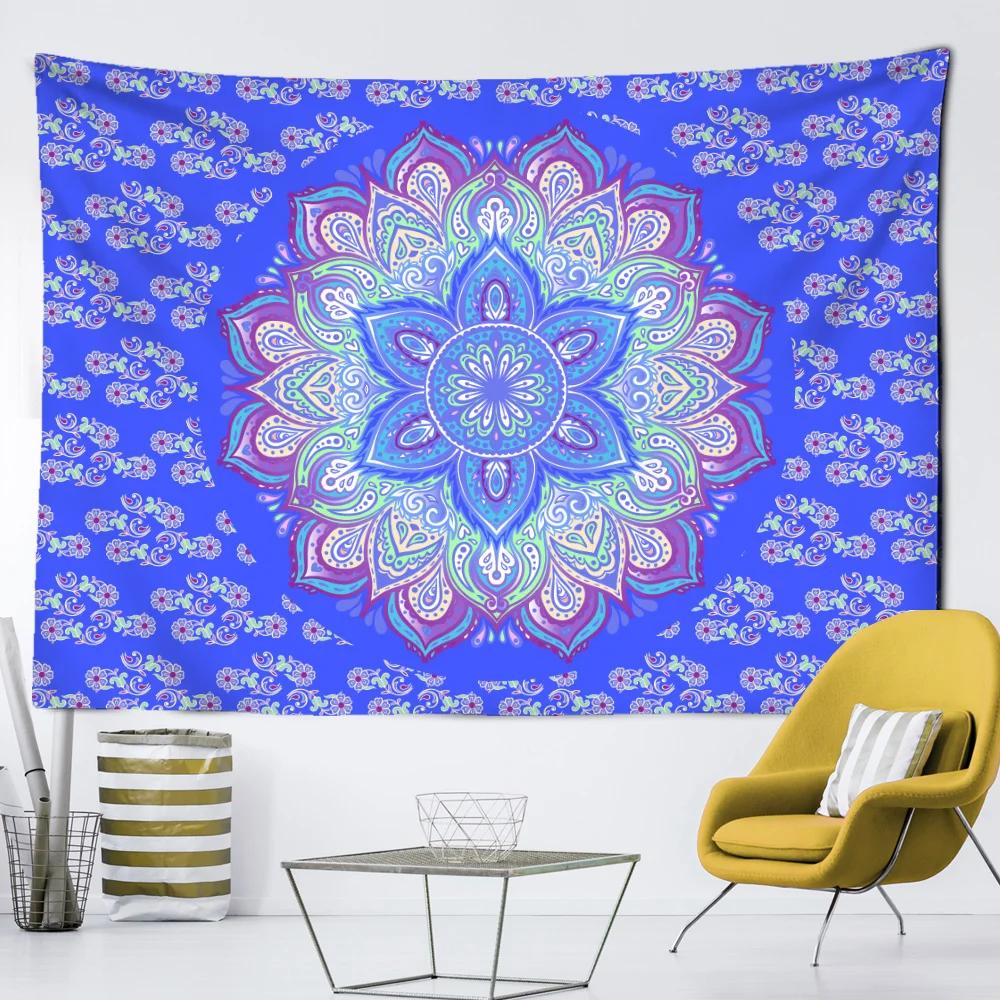 

India Mandala Tapestry Wall Hanging Boho Decor Wall Cloth Tapestries Psychedelic Hippie Night Moon Tapestry Mandala Wall Blanket 74x94cm(29x37in)