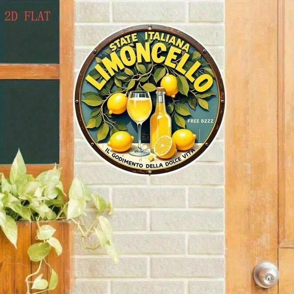 Vintage 8 Inch Retro Round Metal Wall Sign Art Decor for Kitchen Home Bar