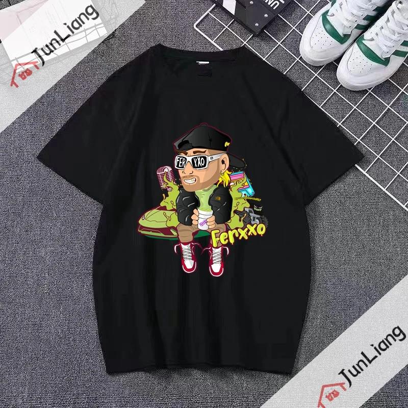 Ferxxo Breathable Tshirt Rapper Feid Printed Tshirts Summer Short Sleeve Tee Hip Hop Unisex Women Streetwear Tshirt