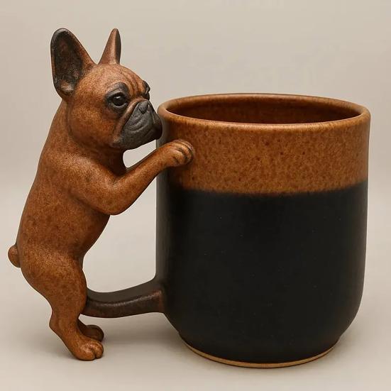 Dachshund Coffee Mug Handcrafted Bulldog Mug Funny Resin Animal Mug Personalized Gift for Dog Lovers