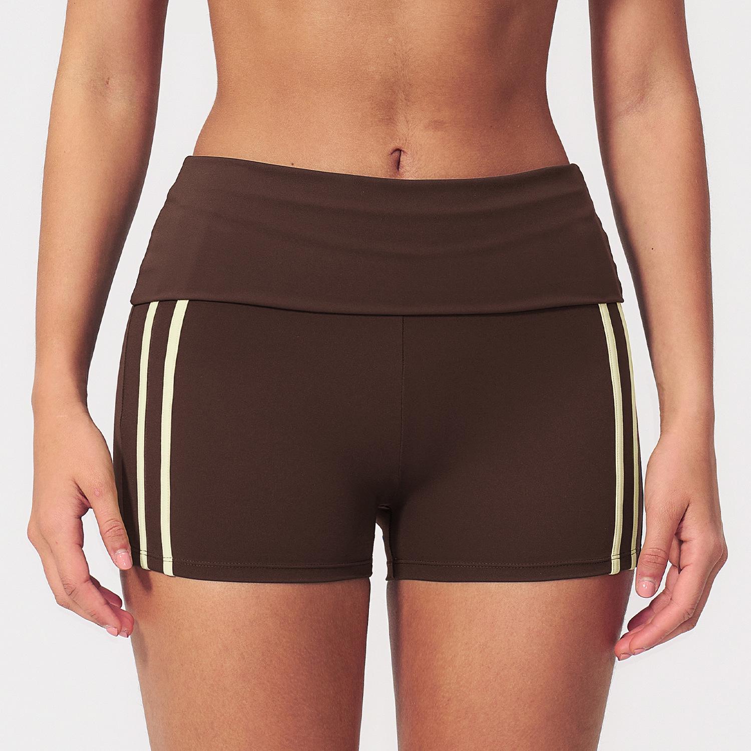 European & American High-Waist Elastic Fitness Shorts - Peach Butt Yoga Style