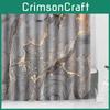 Golden Grey Fashionable Marble Patterned Bathroom Shower Waterproof Curtain
