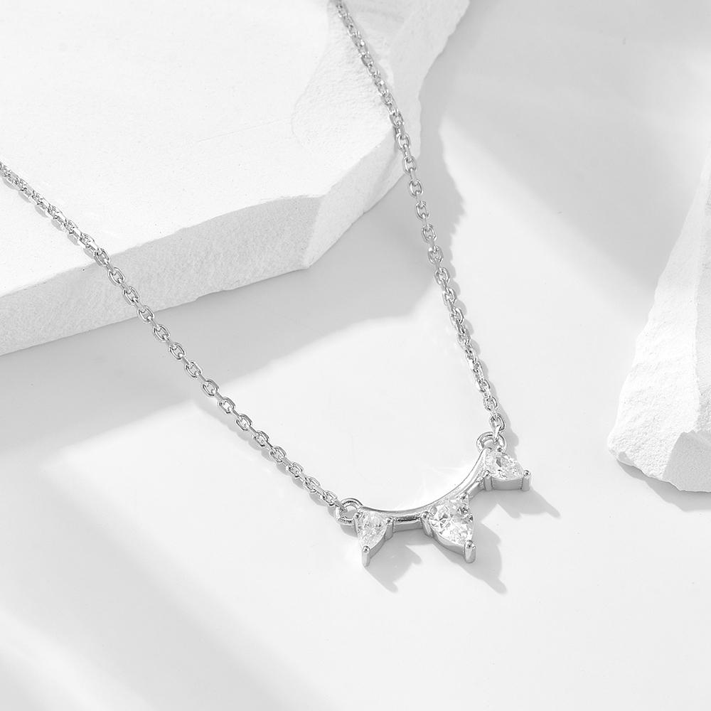 European and American Ins Style 925 Sterling Silver Fashion Jewelry Gold Plated Single Row Water Drop Zircon Pendant Necklace