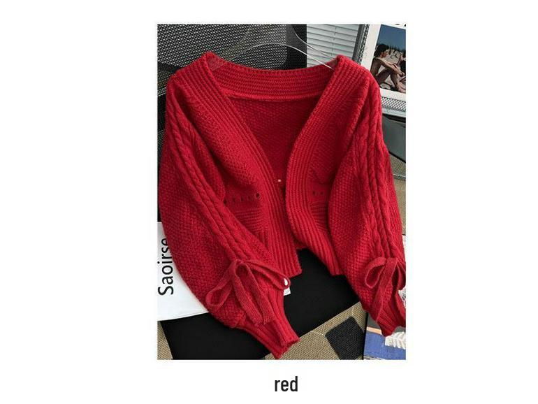 Damen 2025 Herbstmode Locker gestrickte Strickjacke – Sanfter Stil Kurzer Pullovermantel