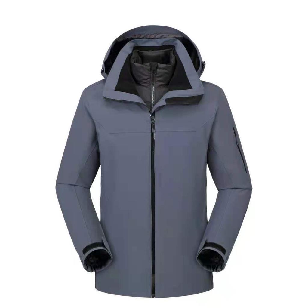 Men's and Women's Outdoor Gore-Tex Down Jacket: 3-in-1 Winter Windproof, Waterproof, Detachable for Mountaineering