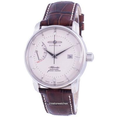Refurbished Atlantic White Dial Leather Strap Automatic 8462-5 84625 Men's Watch