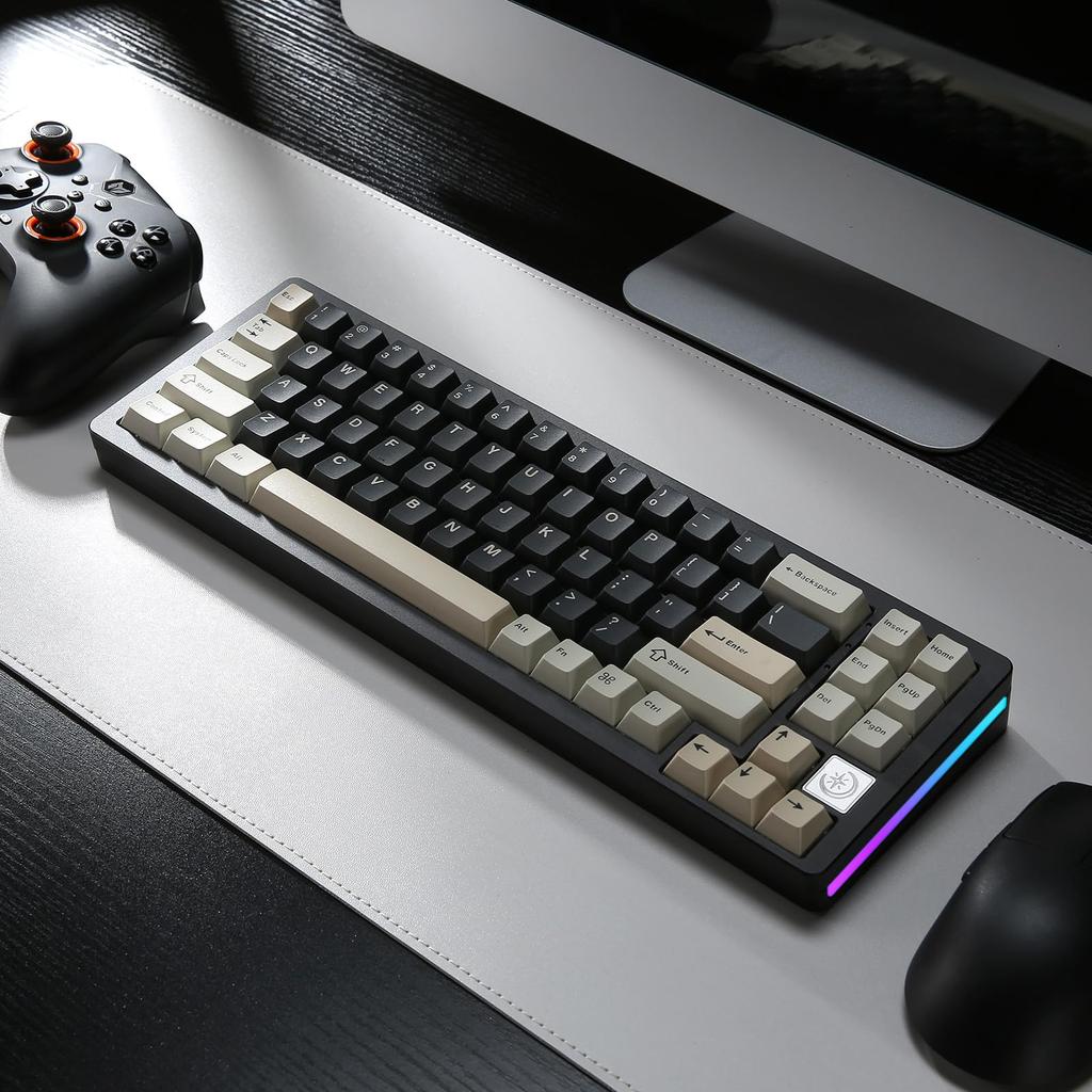 YUNZII AL71 Gaming Full Aluminum Mechanical NKRO Wireless RGB for Technical Standards Compliance Certified Crystal White 68% Keyboard, CNC, Hot-Swap,