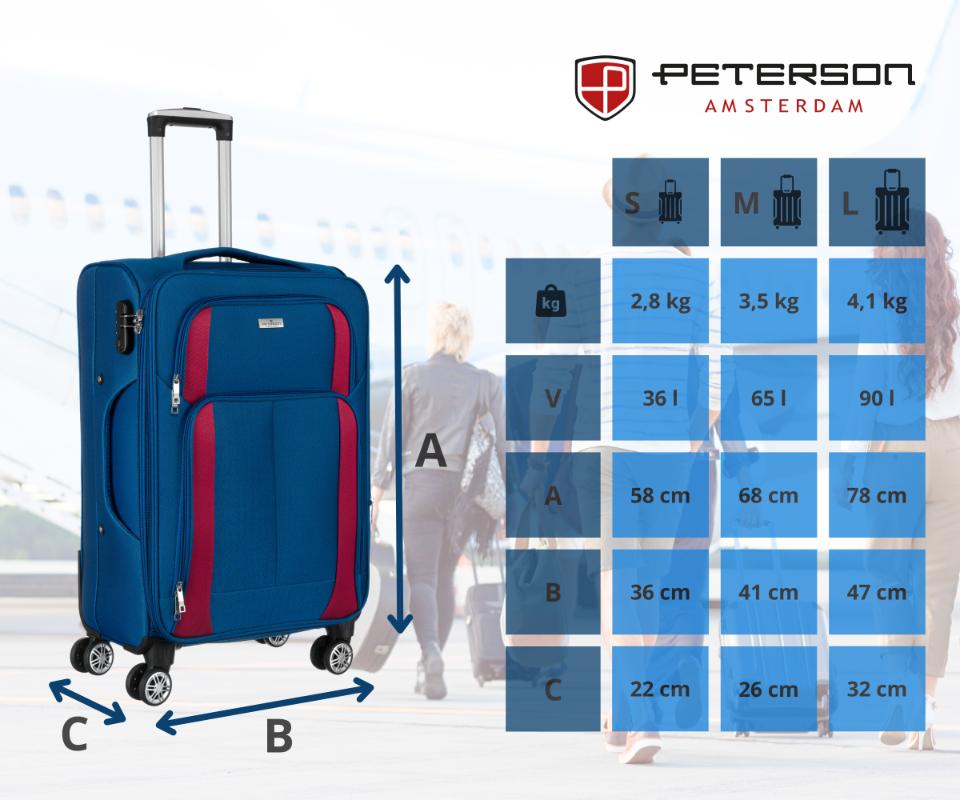 PTN 5209-SET-9302 Blue-Burgundy Suitcase Set