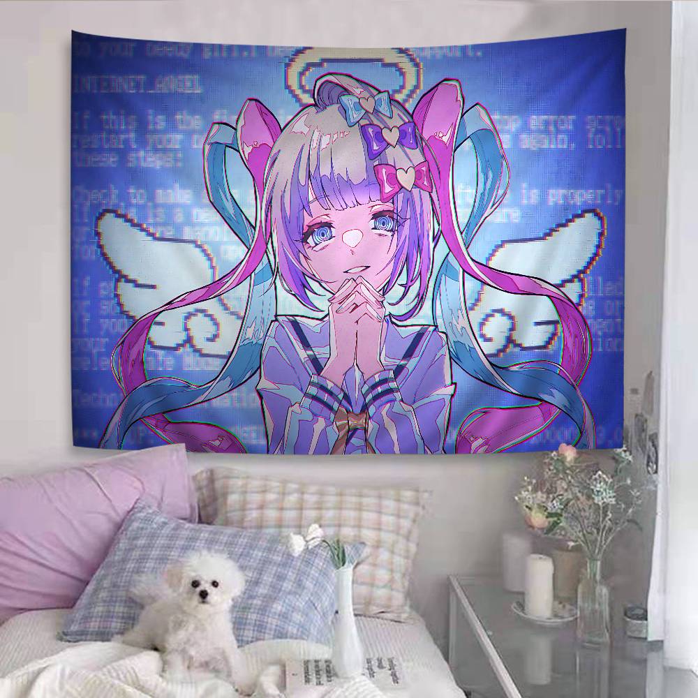 Needy Girl Overdose Game Cartoon Tapestry Art Science Fiction Room Home Decor Wall Hanging Home Decor