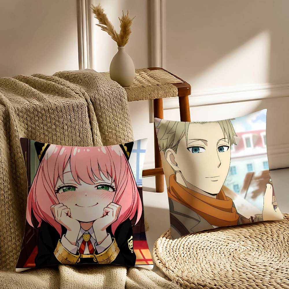 S-SPY Anime FAMILY Pillow Case Sofa and Living Room Decorative Cushion Covers Dust-proof and Mite-proof Invisible Zipper