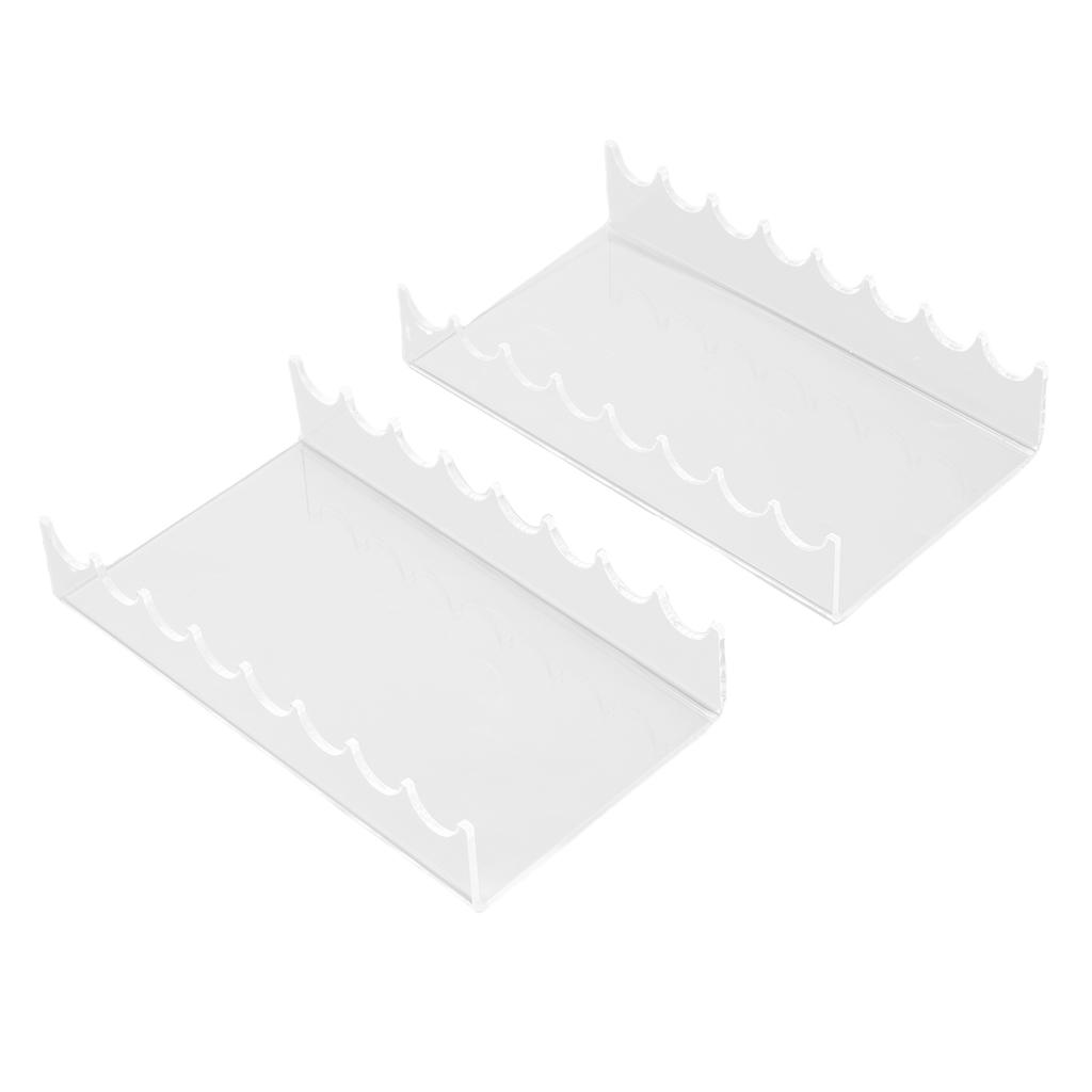 2PCS Makeup Brush Holder Clear Acrylic Horizontal Brush Drying Rack Organizer for Paint Brushes