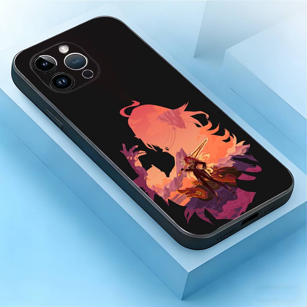 

Genshin Impact Mavuika Phone Case For iPhone 17,16,15,14,13,12,11,Pro,Max,Plus,Mini,Air,SE Anti Fall Black Matte Soft Bumper iPhone17air
