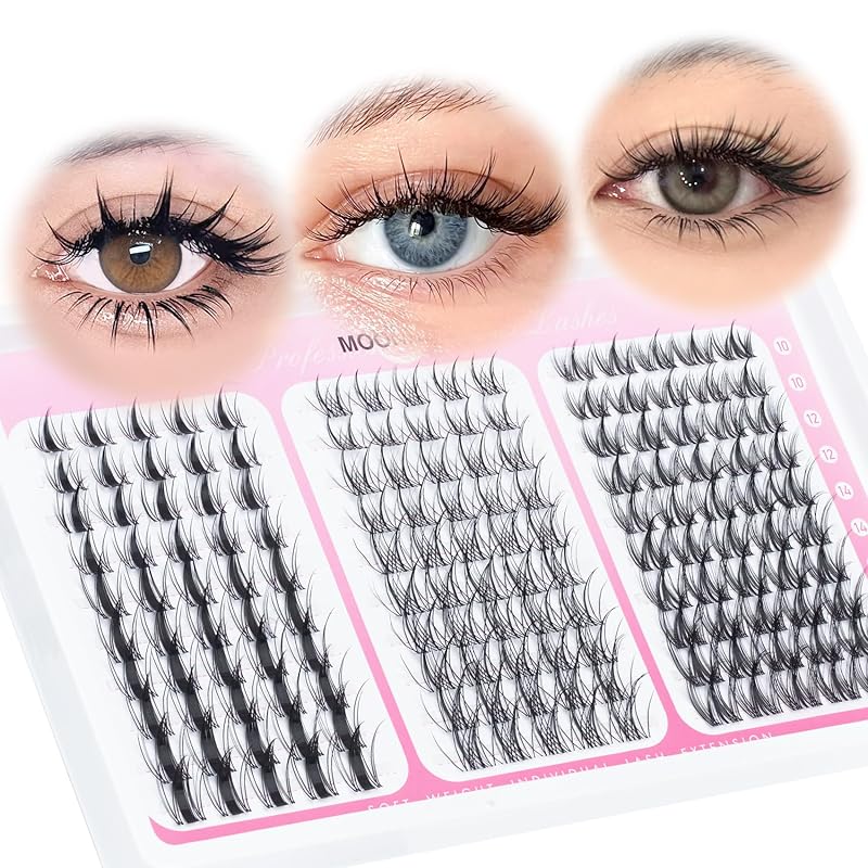 Lash Clusters 60D 80D 100D Mix Individual Lashes Clusters Luxury Versatile 3D Full Eyelash Clusters 12-18MM Thick Volume Cluster Eyelash Extensions Mix Styles Lash Clusters