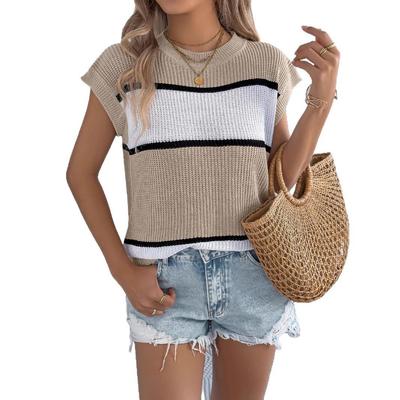 Women's Spring Summer Holiday Clashing Stripes Casual Loose Knitwear