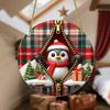 Festive Window And Door Decor Double-sided Acrylic Christmas Hanging Ornaments, Xmas Cartoon Snowman/Penguin/Gingerbread Man/Santa Claus Decorative