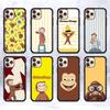 Cute C-Curious G-George Monkey For iPhone 11 12 13 14 15 16 17 Pro Max Plus TPU+PC Shockproof Back Phone Cases