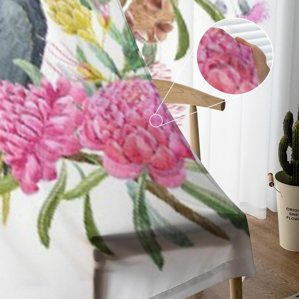 Kwiaty I Listowie W Australijskich Tropikach Przezroczyste Zasłony Do Salonu Tiulowa Zasłona Okienna Sypialnia Kuchnia Draperie