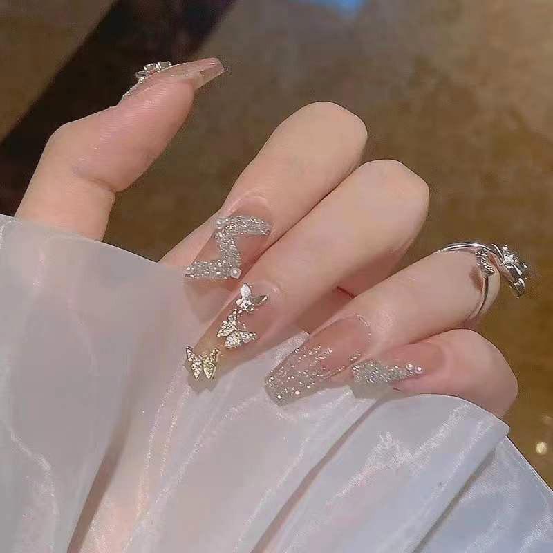 

Glitter Butterfly Nail Art Patches with Removable Diamond Ribbon