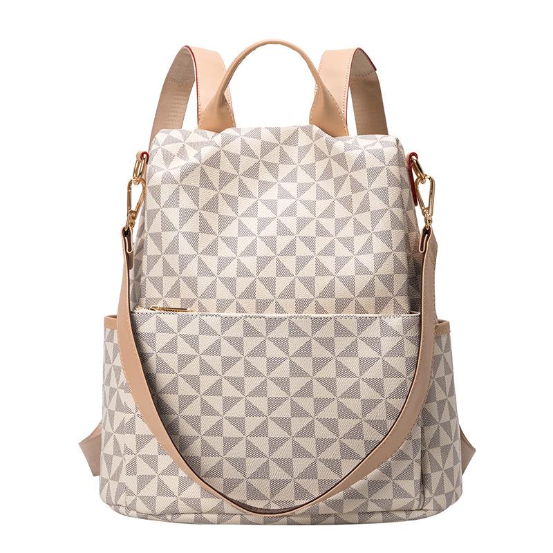 Fashionable Geometric Anti-theft Backpack, Single-shoulder Bag, Women's Casual Bag, Versatile Shopping Bag, Travel Backpack